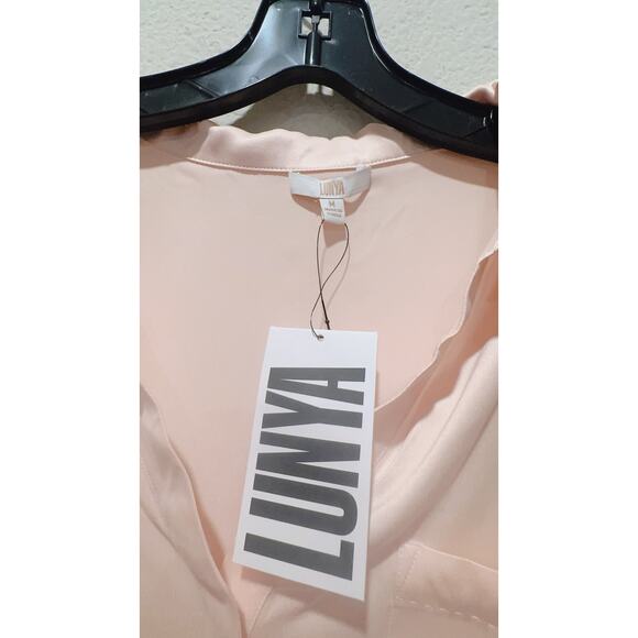 Lunya Washable Silk High Rise Pants Set Frosted Rose M - Picture 8 of 11